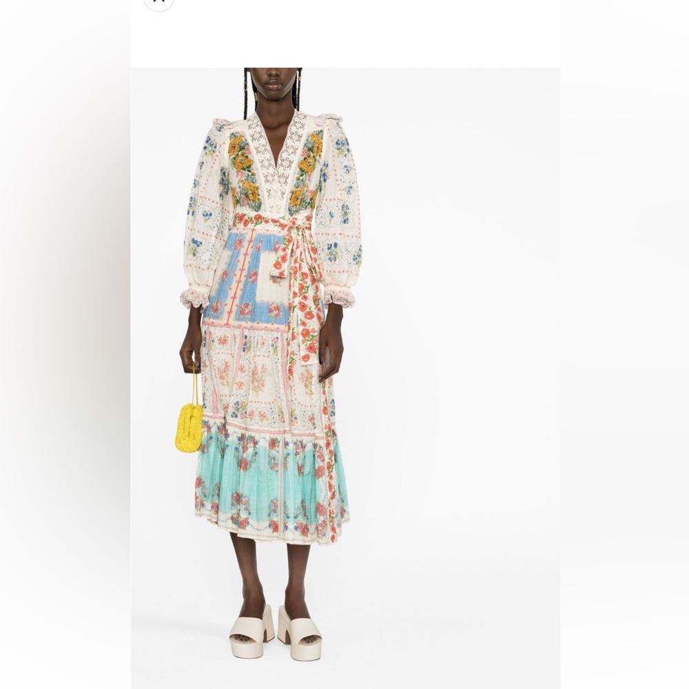 Zimmermann clover patch wrap midi dress size 1 (US 4/6